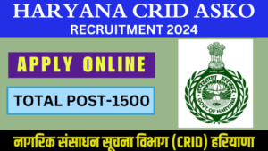 Haryana CRID ASKO Recruitment 2024