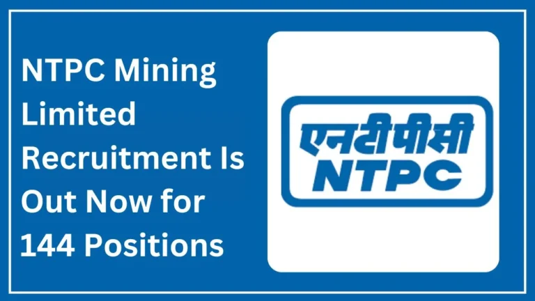 NTPC Mining Overman Recruitment 2024