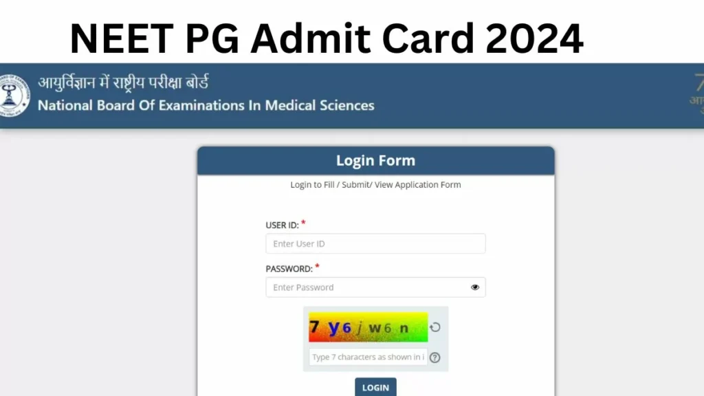 NEET PG Admit Card 2024