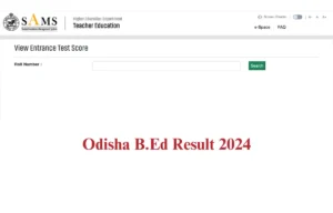 Odisha B.Ed Result 2024