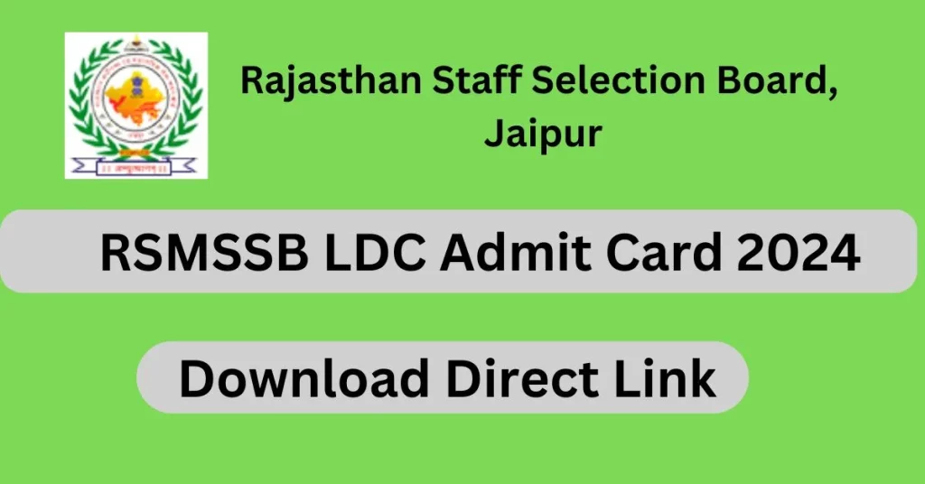 RSMSSB LDC Admit Card 2024