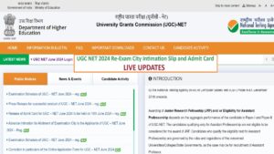 UGC NET 2024 Re-Exam City Intimation Slip