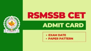 RSMSSB CET Admit Card 2024